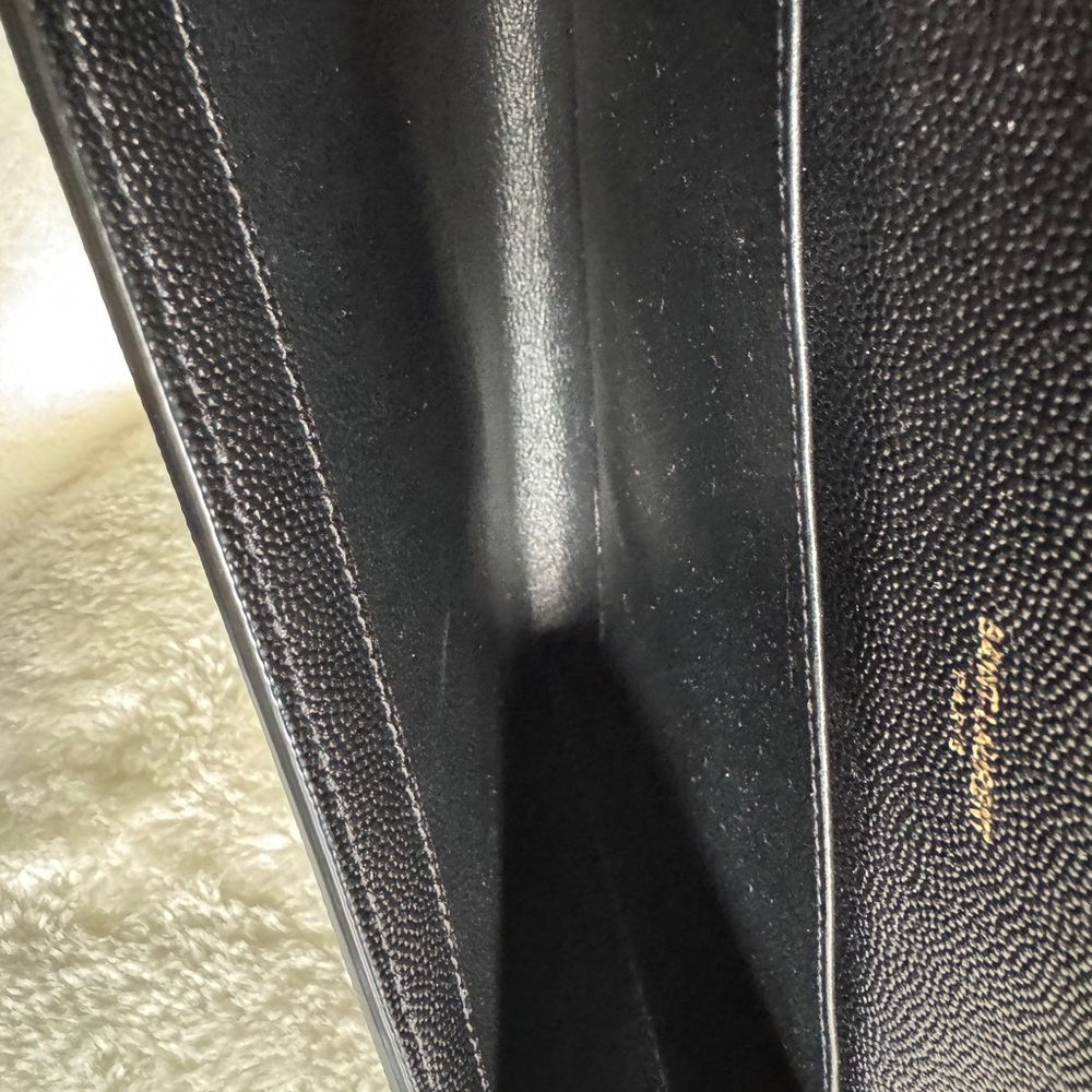 SAINT LAURENT Uptown Chain Wallet in Grain De Poudre Embossed Leather - Picture 10 of 14